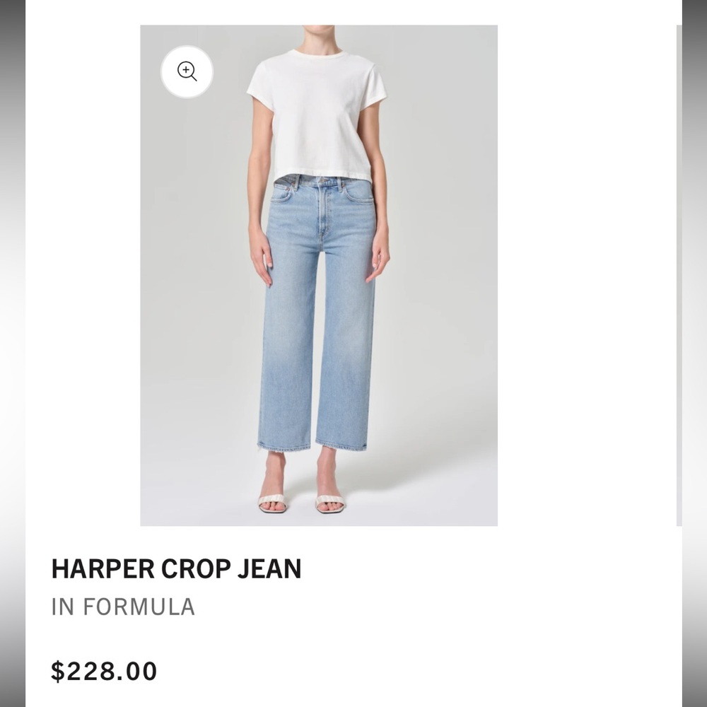 Agolde Ankle Crop Jeans - Light Blue - WITH TAGS NEVER BEEN WORN